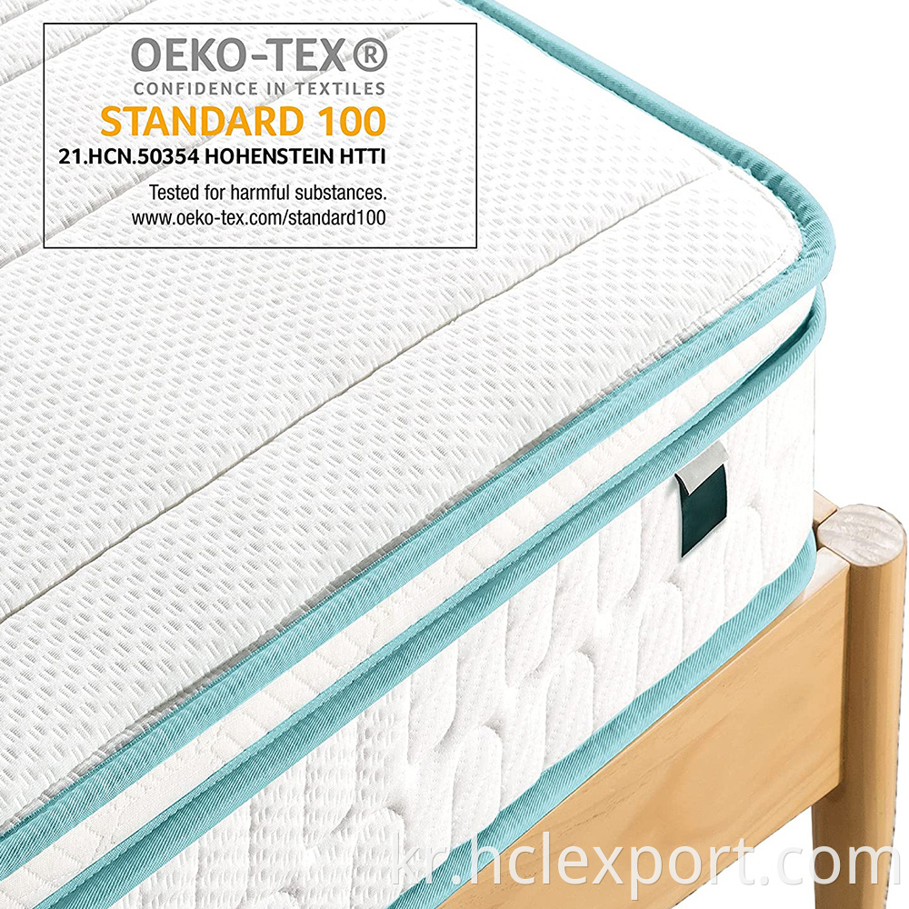 Green tea memory foam bonnel spring mattress